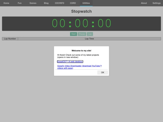 utilities/stopwatch screenshot