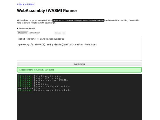 utilities/wasm-runner screenshot