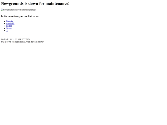 Newgrounds is down for maintenance! screenshot
