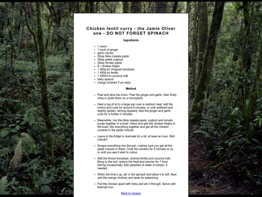 chickenlentilcurry screenshot