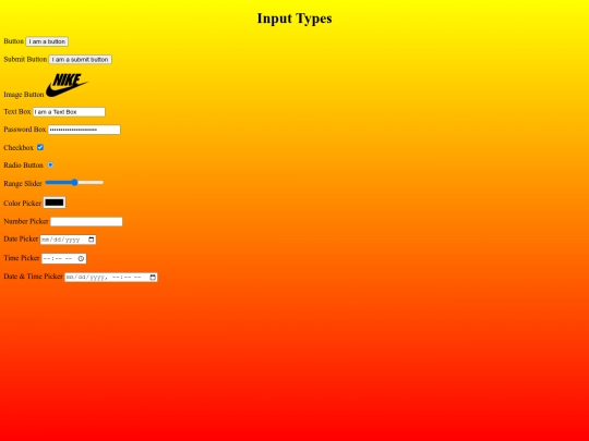 InputTypes screenshot