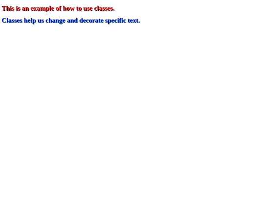 classes screenshot