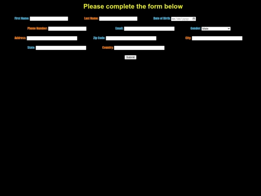 form screenshot