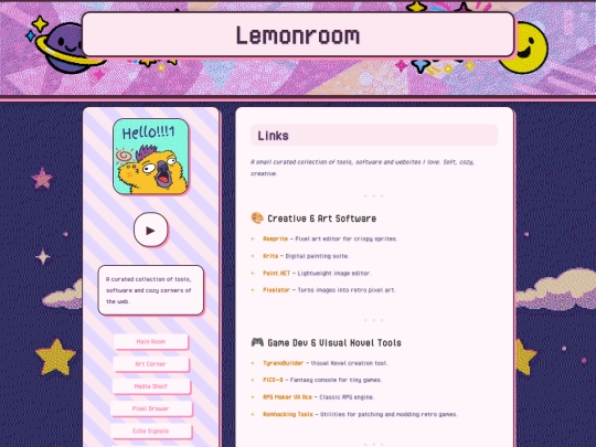 links screenshot