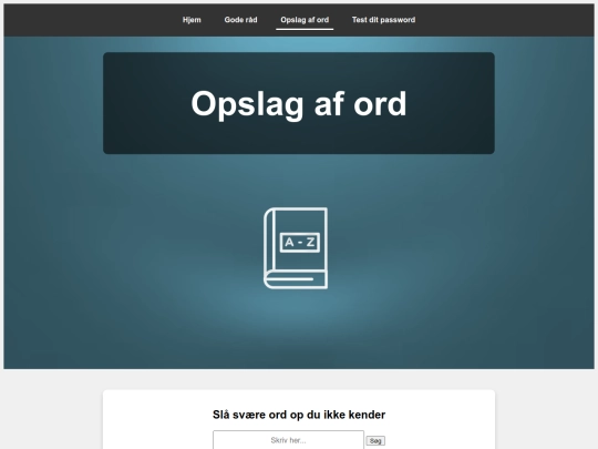 Sikkerhed/opslag screenshot