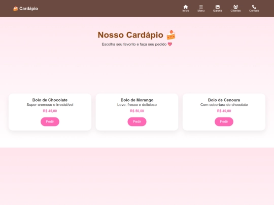 menu screenshot
