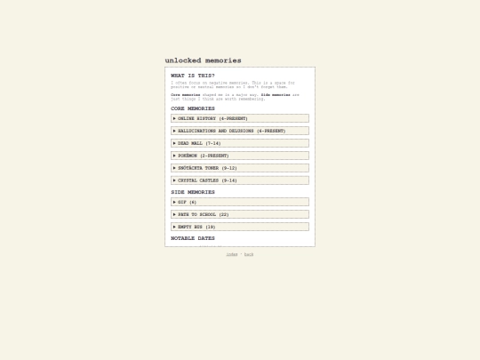 odds/memories screenshot
