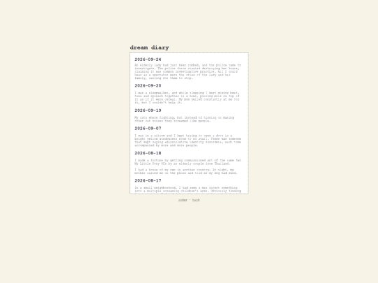 self/dream-diary screenshot
