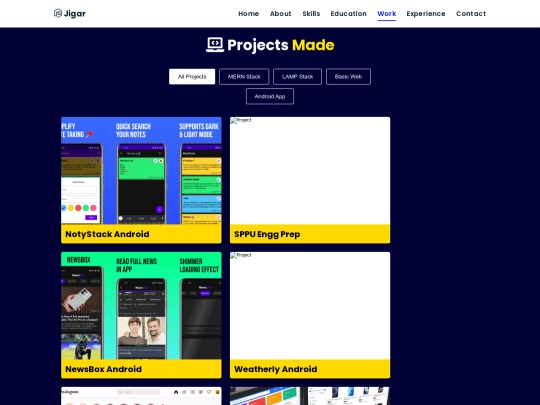 projects screenshot