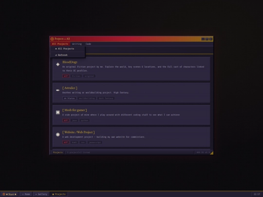 projects screenshot