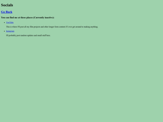 socials screenshot