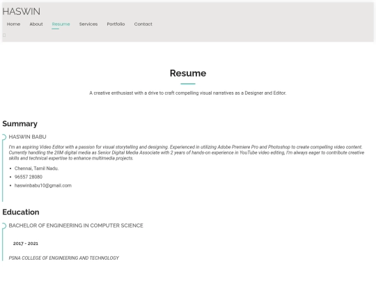 resume screenshot