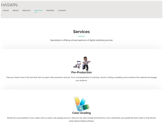 services screenshot