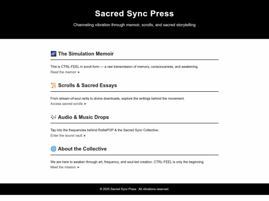 index_sacred_sync_press screenshot