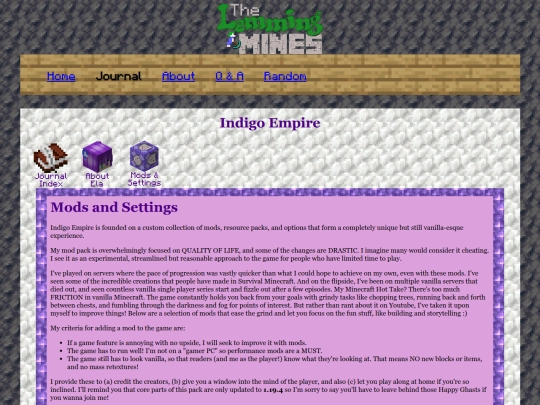 journal/mods-and-settings screenshot