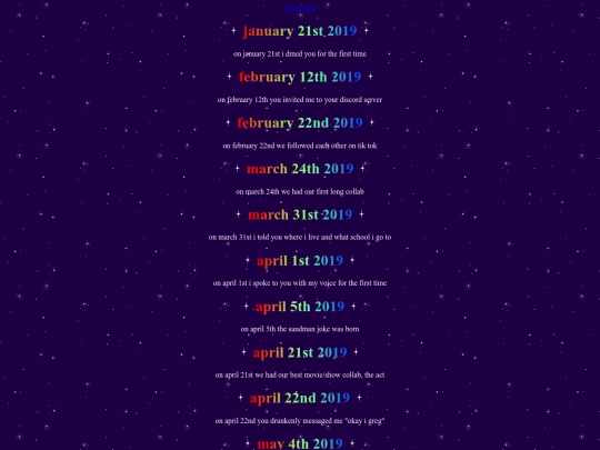 dates screenshot