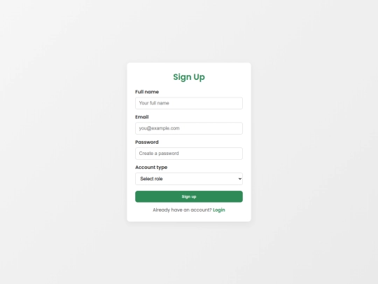 signup screenshot