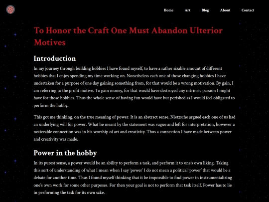 pages/blog/15-honor-the-craft-abandon-ulterior-motivs screenshot