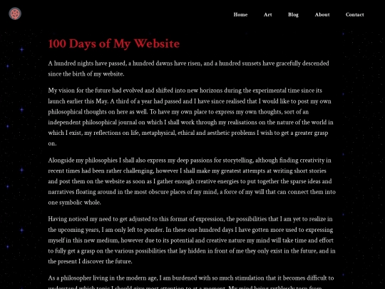 pages/blog/7-100-days-of-website screenshot