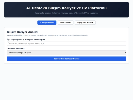 aibitkariyercvplatform screenshot