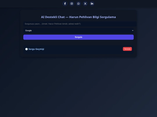aichatharunpehlivanbilgisorgulama screenshot