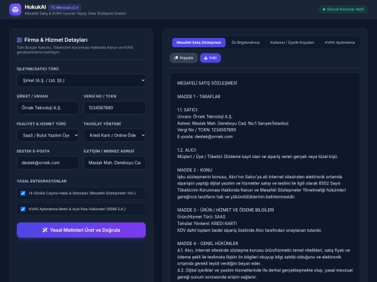 aihukukimetinsozlesmeolusturucu screenshot