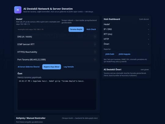 ainetworkserverdenetim screenshot
