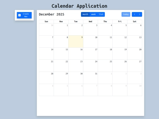 calendarapp screenshot