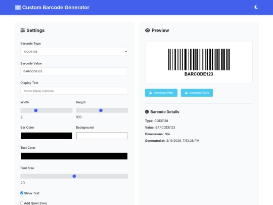 custombarcodegenerator screenshot