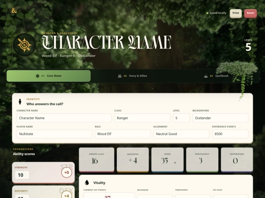 dnd5echaractersheetviewtransitions screenshot