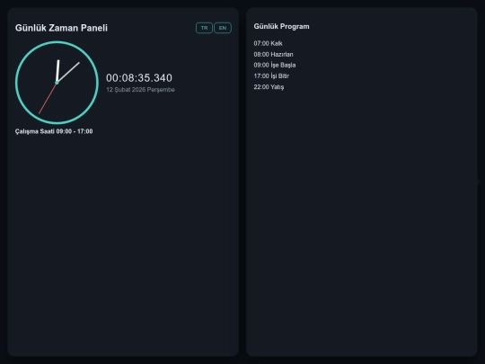 gunlukkzamanpaneli screenshot