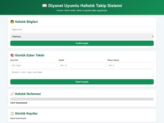 hafizliktakipsistemi screenshot