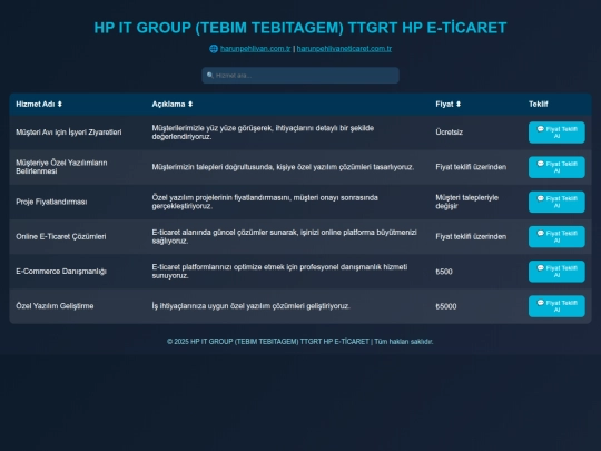 hizmetler screenshot