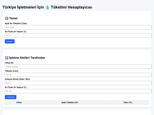 isletmelersutuketimihesaplayicisi screenshot