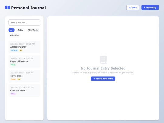 personaljournalapp screenshot