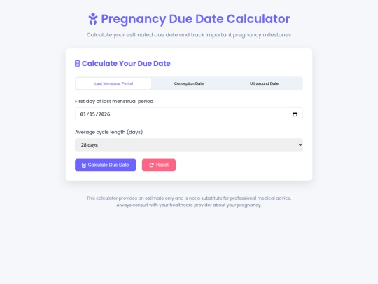 pregnancyduedatecalculator screenshot