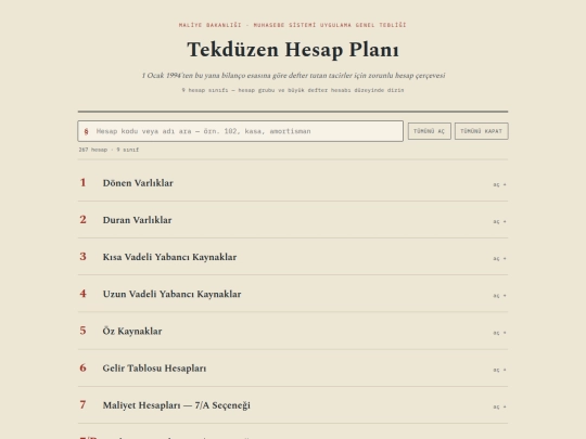 tekduzenhesapplani screenshot