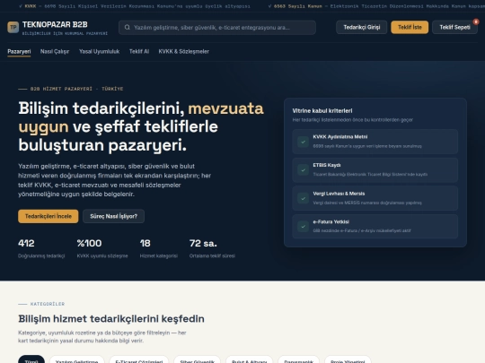 teknopazarb2b screenshot