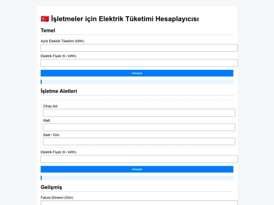 trisletmelerelektriktuketimihesaplayicisi screenshot