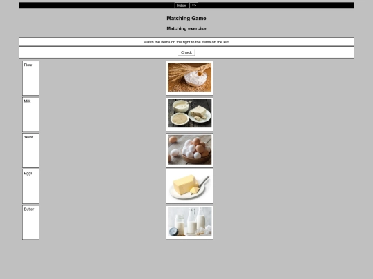 HotPotatoes/Matching Game screenshot