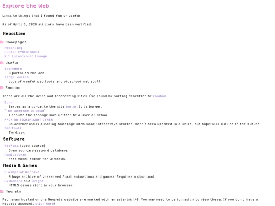 links screenshot