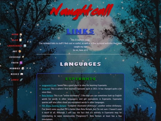 links screenshot