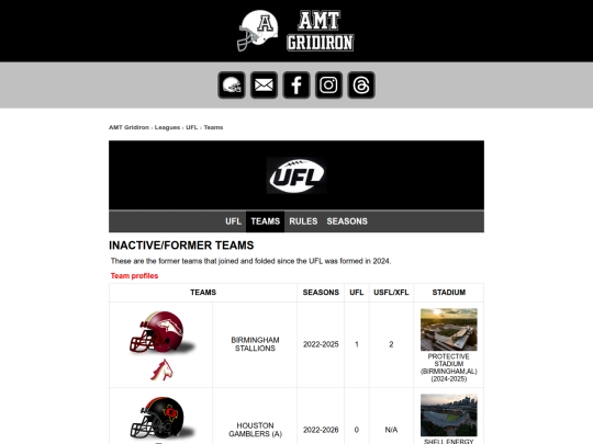 ufl/uflformerteams screenshot