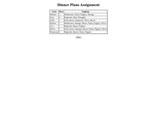 dinnerplans screenshot