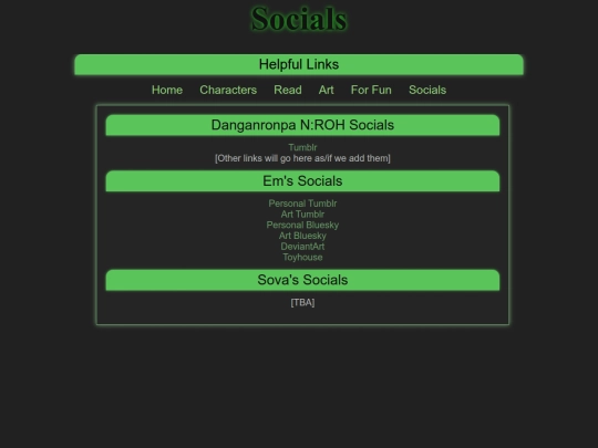 socials screenshot