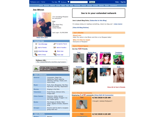 myspace screenshot