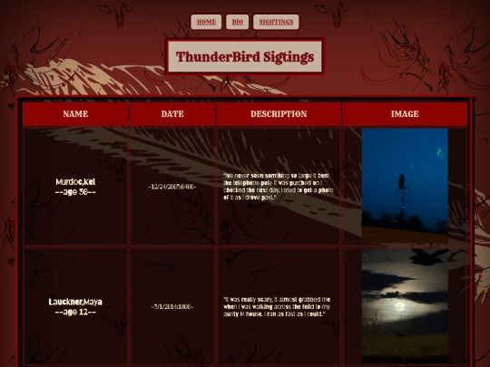sightings screenshot