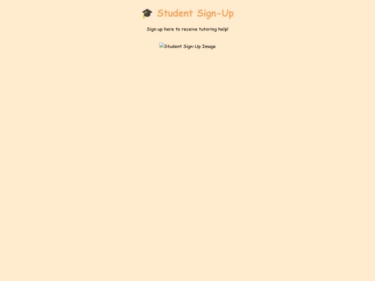 student-signup screenshot