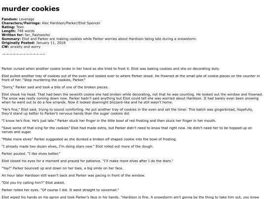 leverage/murder_cookies screenshot
