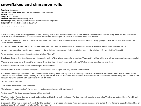 leverage/snowflakes_and_cinnamon_rolls screenshot